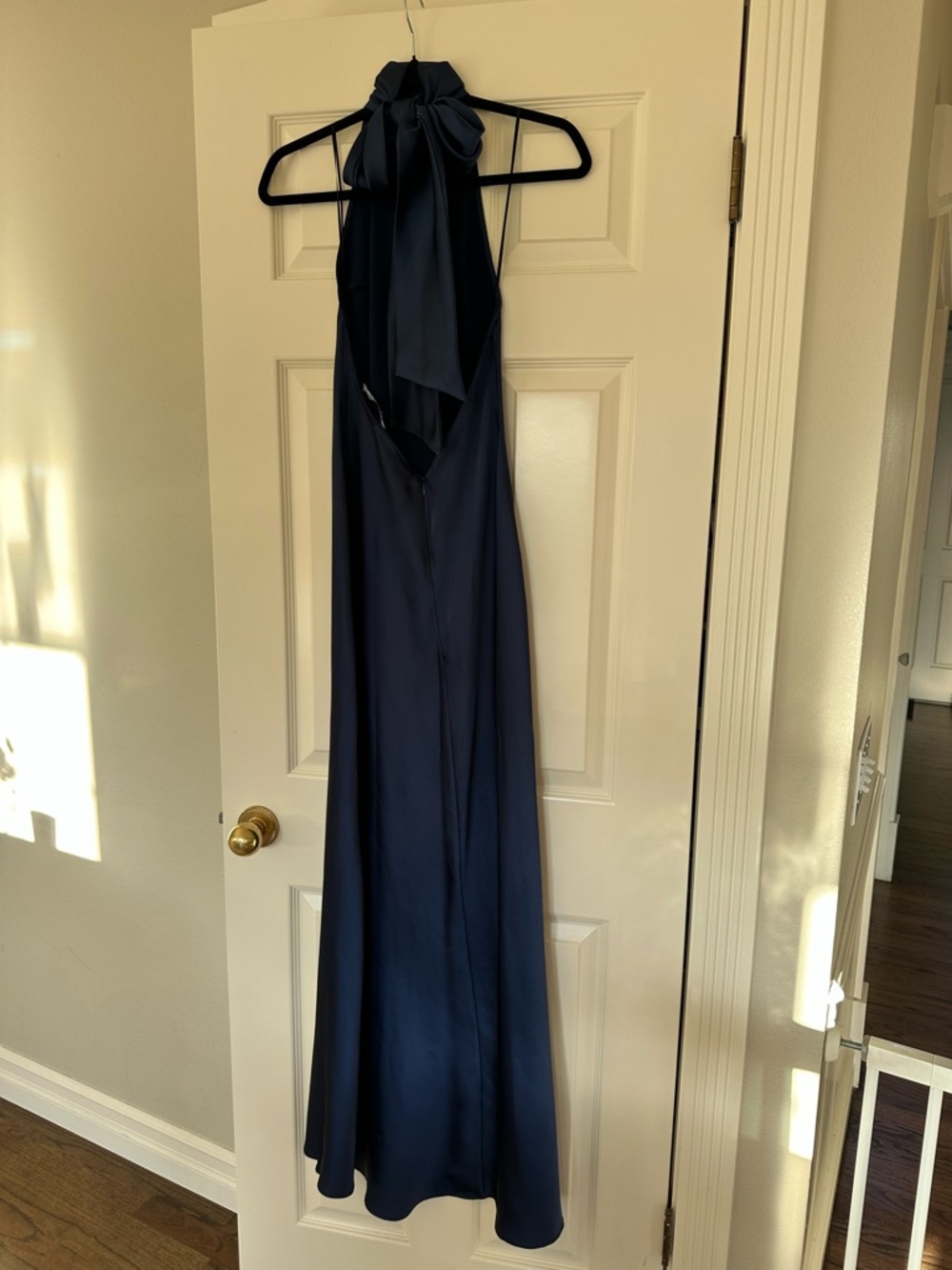 Zara Navy Halter SilkMaxi Dress - Picture 4 of 6